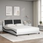 vidaXL Estructura cama cabecero cuero sintético blanco negro 160x200cm vidaXL Estructura cama cabecero cuero sintético blanco negro 160x200cm