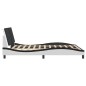 vidaXL Estructura cama cabecero cuero sintético blanco negro 160x200cm vidaXL Estructura cama cabecero cuero sintético blanco negro 160x200cm