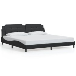 vidaXL Estructura de cama con cabecero cuero sintético negro 200x200cm
