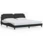 vidaXL Estructura de cama con cabecero cuero sintético negro 200x200cm vidaXL Estructura de cama con cabecero cuero sintético negro 200x200cm