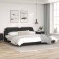 vidaXL Estructura de cama con cabecero cuero sintético negro 200x200cm vidaXL Estructura de cama con cabecero cuero sintético negro 200x200cm