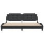 vidaXL Estructura de cama con cabecero cuero sintético negro 200x200cm vidaXL Estructura de cama con cabecero cuero sintético negro 200x200cm
