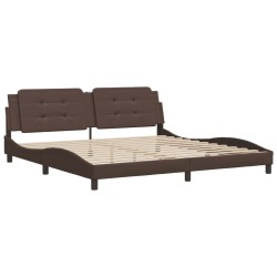 vidaXL Estructura de cama cabecero cuero sintético marrón 200x200 cm