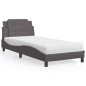 vidaXL Cama con colchón cuero sintético gris 80x200 cm