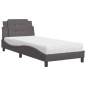 vidaXL Cama con colchón cuero sintético gris 80x200 cm