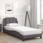 vidaXL Cama con colchón cuero sintético gris 80x200 cm