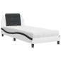 vidaXL Cama con colchón cuero sintético blanco y negro 90x200 cm vidaXL Cama con colchón cuero sintético blanco y negro 90x200 cm