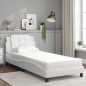 vidaXL Cama con colchón cuero sintético blanco 100x200 cm vidaXL Cama con colchón cuero sintético blanco 100x200 cm