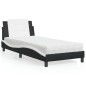 vidaXL Cama con colchón cuero sintético negro y blanco 100x200 cm vidaXL Cama con colchón cuero sintético negro y blanco 100x200 cm