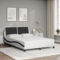 vidaXL Cama con colchón cuero sintético blanco y negro 140x190 cm