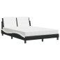 vidaXL Cama con colchón cuero sintético negro y blanco 140x200 cm vidaXL Cama con colchón cuero sintético negro y blanco 140x200 cm