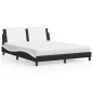vidaXL Cama con colchón cuero sintético negro y blanco 160x200 cm vidaXL Cama con colchón cuero sintético negro y blanco 160x200 cm