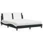 vidaXL Cama con colchón cuero sintético negro y blanco 160x200 cm vidaXL Cama con colchón cuero sintético negro y blanco 160x200 cm