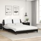 vidaXL Cama con colchón cuero sintético negro y blanco 160x200 cm vidaXL Cama con colchón cuero sintético negro y blanco 160x200 cm