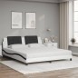 vidaXL Cama con colchón cuero sintético blanco y negro 180x200 cm