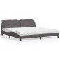 vidaXL Cama con colchón cuero sintético gris 200x200 cm vidaXL Cama con colchón cuero sintético gris 200x200 cm