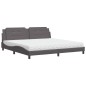 vidaXL Cama con colchón cuero sintético gris 200x200 cm vidaXL Cama con colchón cuero sintético gris 200x200 cm