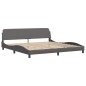 vidaXL Cama con colchón cuero sintético gris 200x200 cm vidaXL Cama con colchón cuero sintético gris 200x200 cm