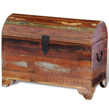 vidaXL Baúl de almacenamiento de madera reciclada maciza  