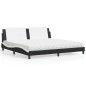 vidaXL Cama con colchón cuero sintético negro y blanco 200x200 cm vidaXL Cama con colchón cuero sintético negro y blanco 200x200 cm