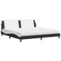 vidaXL Cama con colchón cuero sintético negro y blanco 200x200 cm vidaXL Cama con colchón cuero sintético negro y blanco 200x200 cm