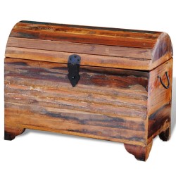 vidaXL Baúl de almacenamiento de madera reciclada maciza  