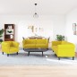 vidaXL Juego de sofás 3 piezas terciopelo amarillo vidaXL Juego de sofás 3 piezas terciopelo amarillo