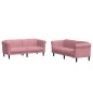 vidaXL Juego de sofás 2 piezas terciopelo rosa vidaXL Juego de sofás 2 piezas terciopelo rosa