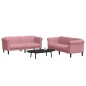vidaXL Juego de sofás 2 piezas terciopelo rosa vidaXL Juego de sofás 2 piezas terciopelo rosa