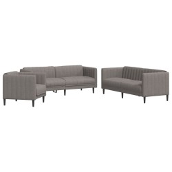 vidaXL Juego de sofás 3 piezas tela gris taupe