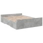 vidaXL Cama con cajones madera ingeniería gris hormigón 135x190 cm vidaXL Cama con cajones madera ingeniería gris hormigón 135x190 cm