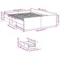 vidaXL Cama con cajones madera ingeniería gris hormigón 135x190 cm vidaXL Cama con cajones madera ingeniería gris hormigón 135x190 cm