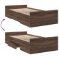 vidaXL Cama con cajones madera de ingeniería marrón roble 90x190 cm vidaXL Cama con cajones madera de ingeniería marrón roble 90x190 cm