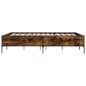 vidaXL Estructura cama madera ingeniería metal roble ahumado 140x190cm vidaXL Estructura cama madera ingeniería metal roble ahumado 140x190cm