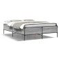 vidaXL Estructura cama madera ingeniería metal gris Sonoma 160x200 cm vidaXL Estructura cama madera ingeniería metal gris Sonoma 160x200 cm