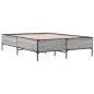 vidaXL Estructura cama madera ingeniería metal gris Sonoma 160x200 cm vidaXL Estructura cama madera ingeniería metal gris Sonoma 160x200 cm