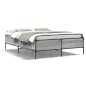 vidaXL Estructura cama madera ingeniería metal gris Sonoma 140x200 cm vidaXL Estructura cama madera ingeniería metal gris Sonoma 140x200 cm