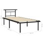 vidaXL Estructura de cama de metal negro 90x200 cm vidaXL Estructura de cama de metal negro 90x200 cm