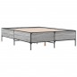 vidaXL Estructura cama madera ingeniería metal gris Sonoma 140x200 cm vidaXL Estructura cama madera ingeniería metal gris Sonoma 140x200 cm
