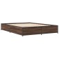 vidaXL Estructura cama madera ingeniería metal marrón roble 140x190 cm vidaXL Estructura cama madera ingeniería metal marrón roble 140x190 cm