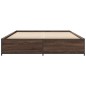 vidaXL Estructura cama madera ingeniería metal marrón roble 140x190 cm vidaXL Estructura cama madera ingeniería metal marrón roble 140x190 cm