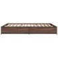 vidaXL Estructura cama madera ingeniería metal marrón roble 140x190 cm vidaXL Estructura cama madera ingeniería metal marrón roble 140x190 cm