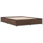vidaXL Estructura cama madera ingeniería metal marrón roble 140x190 cm vidaXL Estructura cama madera ingeniería metal marrón roble 140x190 cm
