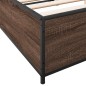 vidaXL Estructura cama madera ingeniería metal marrón roble 140x190 cm vidaXL Estructura cama madera ingeniería metal marrón roble 140x190 cm