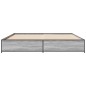 vidaXL Estructura cama madera ingeniería metal gris Sonoma 160x200 cm vidaXL Estructura cama madera ingeniería metal gris Sonoma 160x200 cm
