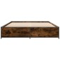 vidaXL Estructura cama madera ingeniería metal roble ahumado 120x200cm vidaXL Estructura cama madera ingeniería metal roble ahumado 120x200cm