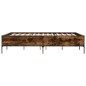 vidaXL Estructura cama madera ingeniería metal roble ahumado 135x190cm vidaXL Estructura cama madera ingeniería metal roble ahumado 135x190cm