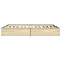 vidaXL Estructura cama madera ingeniería metal roble Sonoma 120x190 cm vidaXL Estructura cama madera ingeniería metal roble Sonoma 120x190 cm