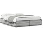 vidaXL Estructura cama madera ingeniería metal gris Sonoma 150x200 cm