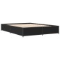 vidaXL Estructura de cama madera de ingeniería y metal negro 150x200cm vidaXL Estructura de cama madera de ingeniería y metal negro 150x200cm